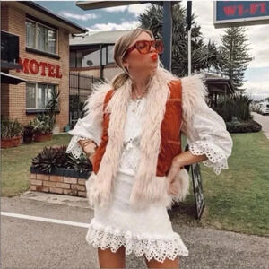 Spell & The Gypsy Fairycore Prairiecore White Mini Dress Size M